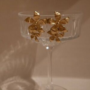 MESHKI Infatuated Drop Flower Earrings - Gold